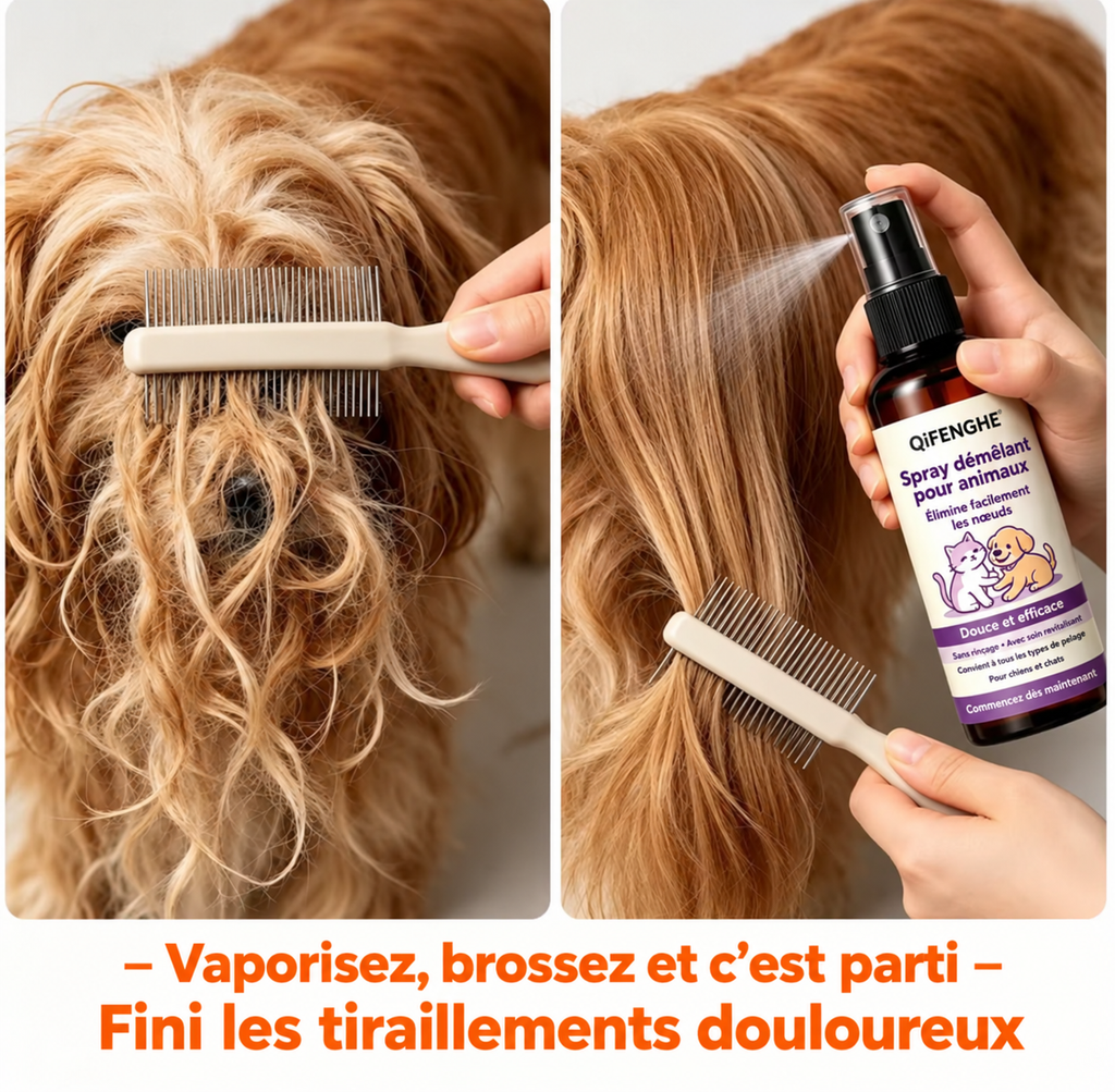 Spray démêlant sans rinçage pour chien et chat – 50 ml