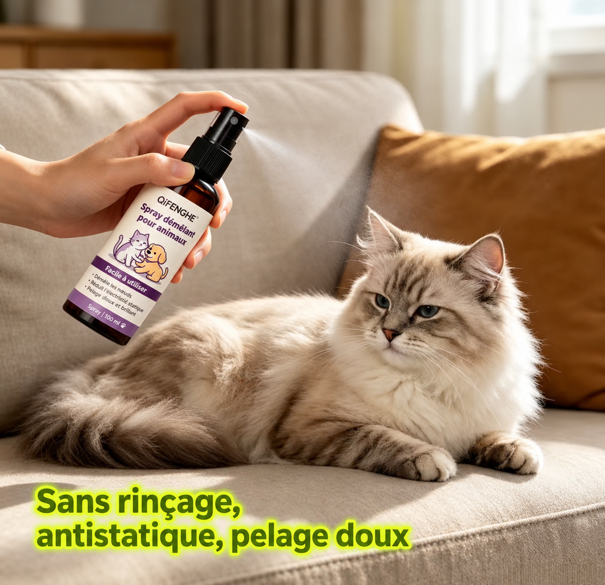 Spray démêlant sans rinçage pour chien et chat – 50 ml