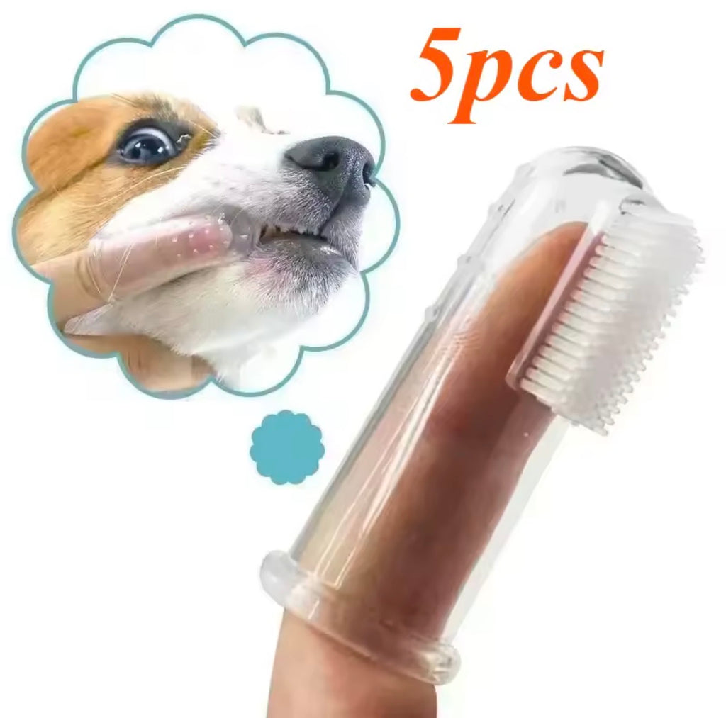 Brosses à dents à doigt pour chien – Lot de 5