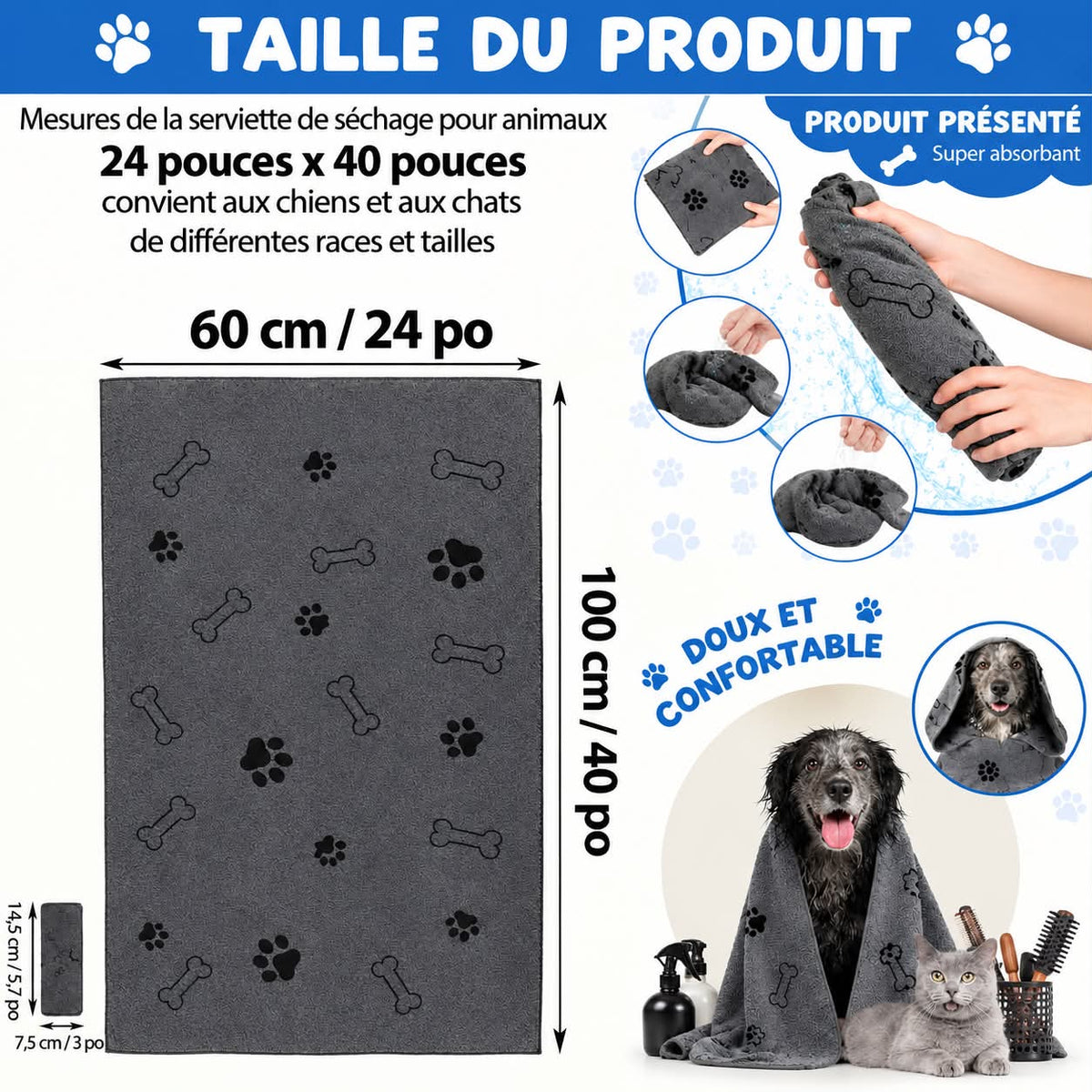 Pack retour de promenade – Nettoyeur de pattes et serviette microfibre